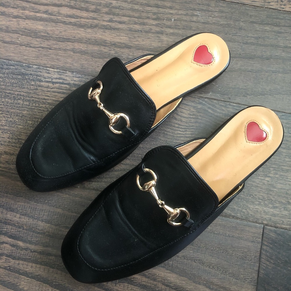 Black leather shoes